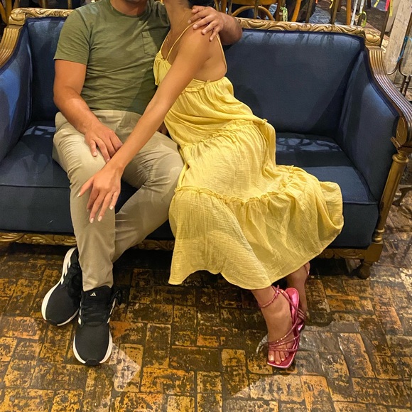 U-neckline Solid Ruffle Cami Maxi Dress - Picture 9 of 10